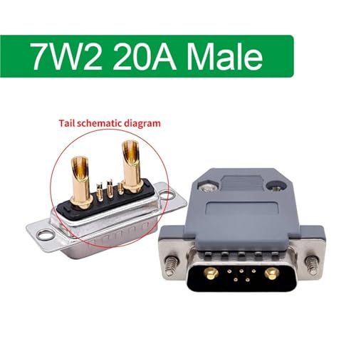 Adaptador D-SUB 7W2 con pines mecanizados de alta corriente y destello completo, 10 uds 2