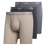 adidas Men's Microfiber Boxer Briefs Underwear Multipack – Athletic, Moisture Wicking, Stretch Fit & Tagless, Wonder Beige/Carbon Grey/Onix Grey/M, Small