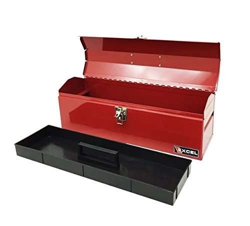 Excel TB101-Red 19-Inch Portable Steel Tool Box, Red