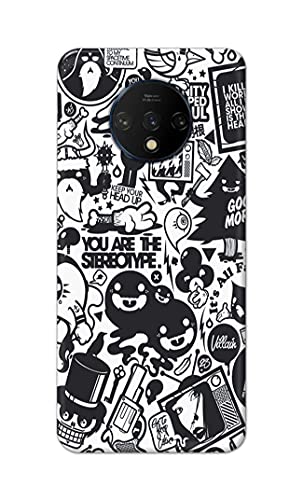 Image of Printed Hard Back Cover Case for OnePlus 7T Back Cover (Mixed Cartoon) -702