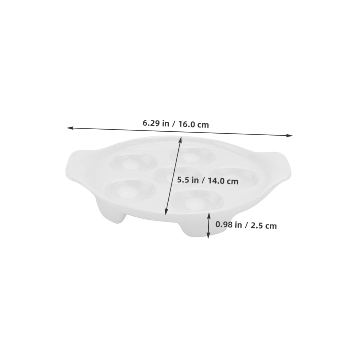 CIYODO 4Pcs Ceramic Escargot Dish Multifunctional Deviled Egg Serving Platter Stylish Porcelain Baking Plate for Family Gatherings Easter Celebrations and Dinner Parties