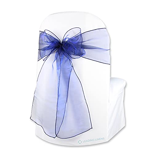 Sparkles Make It Special Leading Linens 50-pcs Organza Chair Cover Bow Sash - Navy Blue - Wedding Party Banquet Reception - 28 Colors Available