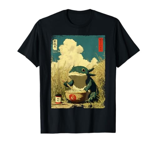 Funny Vintage Japanese Axolotl Ramen Noodles Men Women Kids T-Shirt