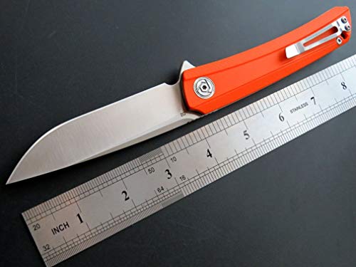 Eafegrow Ch3002-G10 Folding Camping Knives 3.7 Inch D2 Blade And G10 Handle Pocket Knives Outdoor Hunting Knife Tactical Folding Knives (Orange) #TOP3