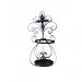 Adeco HD0005 Candle Holder, Black Scroll and Cross
