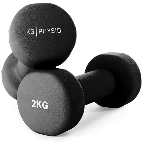 KG PHYSIO Neopren Hanteln Set - Inkl. Fitnessposter mit 32...