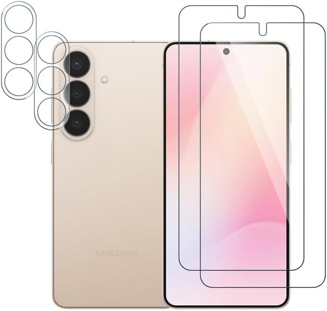 [2+2 Stück] Schutzfolie für Samsung Galaxy S26 Panzerglas Kameraschutz, Extra Kratzfest Displayfolie Samsung S26 Folie, Leicht Anzubringen Anbringen Ohne Blasen Schutzglas Displayschutz