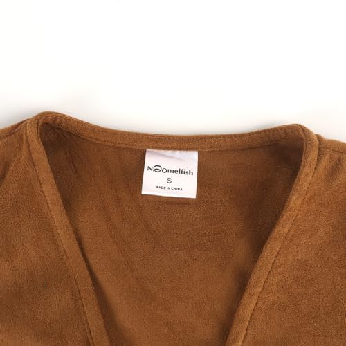 Noomelfish Girls Suede Fringe Vest Sleeveless Boho Tassels Jacket Cardigan (4-14 Years)3