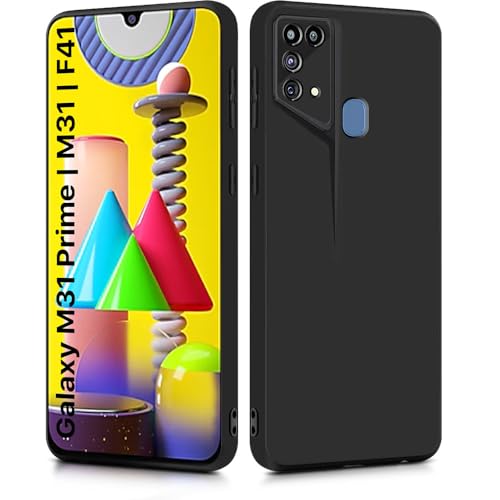 Image of WOW IMAGINE Slim Back Cover for Samsung Galaxy M31 Prime | M31 | F41 | Blade Series Ultra Thin Case with Lightweight Design | Camera Protection | Soft Matte Silicone Flexible Mobile Case - Black
