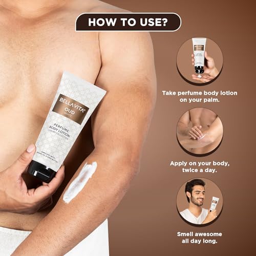 Image of Bella Vita Luxury OUD WHITE Perfume Body Lotion for Nourishing, Hydrating, Soft, Supple,Healthy Skin with Argan Oil and Shea Butter 200 Ml