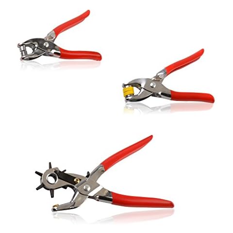 eZthings® Professional Leather Craft Stamping & Punching Tools Three Set Pliers with Eyelets Cover