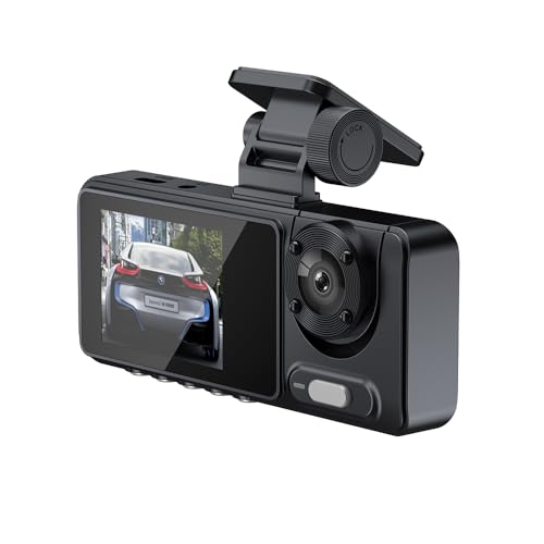 Domary 3 câmeras Dash Cam multi-idioma claro espelho retrovisor do carro gravação de vídeo do carro