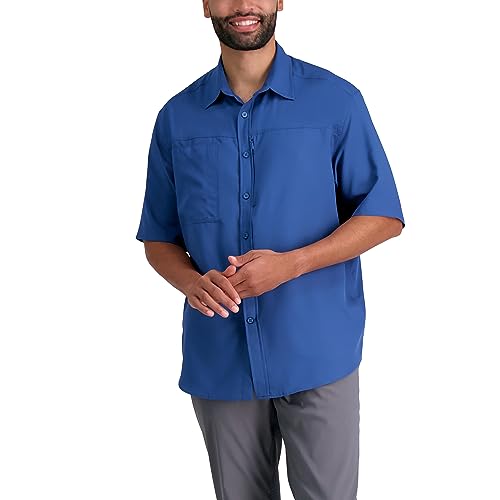 Haggar Men's Short Sleeve Solid Dobby Shirt