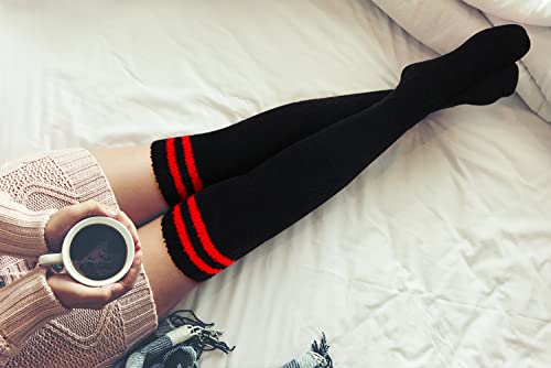 Image of Benefeet Sox Girls Cute Animal Fuzzy Knee High Socks Womens Funny Striped Cozy Winter Warm FluffyThigh High Socks Leg Warmers