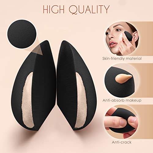Makeup Sponge, Larbois 3-Pack Foundation Blender Beauty Sponge, Professional Make Up Blending Sponge Dry & Wet Use For Powder Cream Or Liquid (Red+Black+Purple) #TOP4