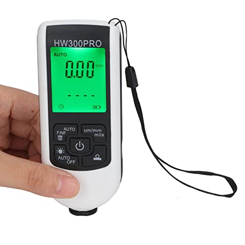 Dpofirs Digital Paint Thickness Gauge, Coating Depth Meter with Portable Rope, Automatic Shutdown Function, White