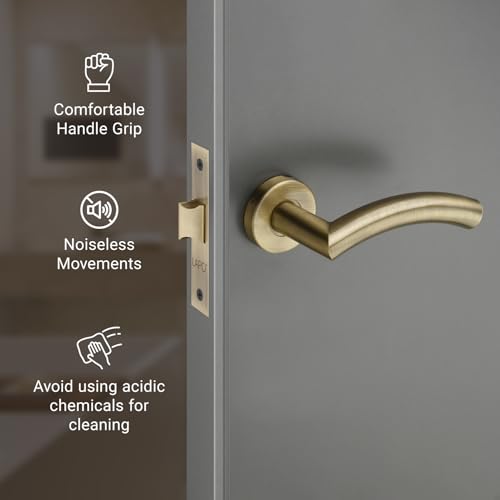 Image of LAPO Bathroom Lock Set | 45x45mm Lock Body | Brass Latch | Works with 30-50mm Door | Keyless Operation | Antique Finish | Left-Right Door Support | Easy Fit Setup | 3 Years Warranty | CMH-5T