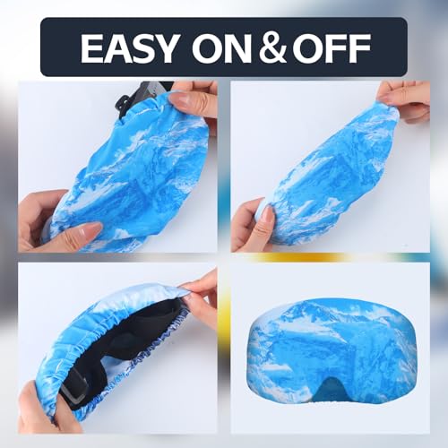 Copkim 8 Pcs Ski Snowboard Goggle Cover, Protective Cover Sleeve Anti Scratch Dust Ski Goggle Protectors for Men Women goggles Lens Protection Travel Supplies
