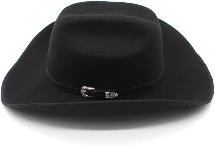 Womens Western Cowboy Hat,Roll Up Cowgirl Hats,Wide Brim Fedoras Hat with Belt Buckle - Image 2