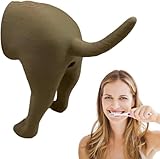 Brown Pooping Dog Butt Zahnpasta-Topper | Pooping Zahnpasta-Kappe, lustiger kreativer Zahnpasta-Aufsatz, Zahnpasta-Quetscher, Erbrechen Topper Spender Kappe Zahnbürstenhalter
