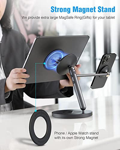 Nillkin Tablet Stand With Magsafe Ring, 4 In 1 Magnetic Stand For Tablet/Phone/Apple Watch/Headphone, 360º Rotating, Diy At Will, Aluminum Cell Phone Stand, Tablet Stand For Desk, Supports 5-13 Inch #TOP3