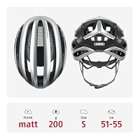ABUS Rennradhelm AirBreaker - High-End Fahrradhelm für den professionellen Radsport - für Jugendliche und Erwachsene - Helm für Damen und Herren - Silber, Größe S – Ansicht 3