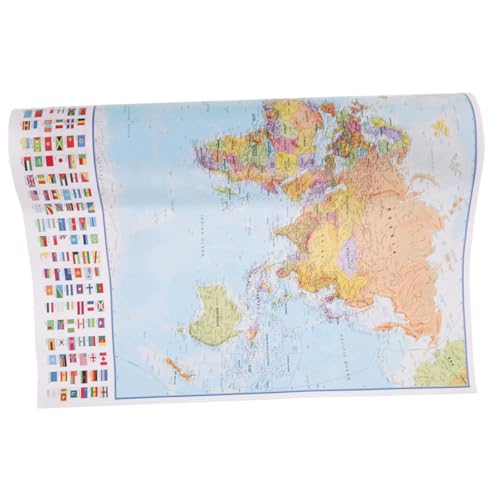 Mapa del mundo en lienzo BIUDECO solución decorativa ligera para paredes sin taladro pesado