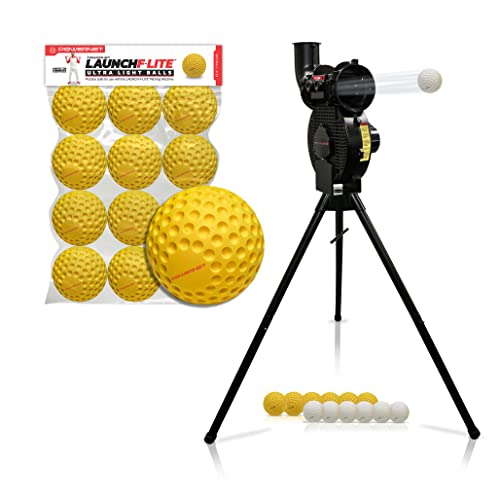 Powernet Launch F-Lite Pitching Machine Softball Bundle | Includes A 12 Pack Of F-Lite Balls #TOP6