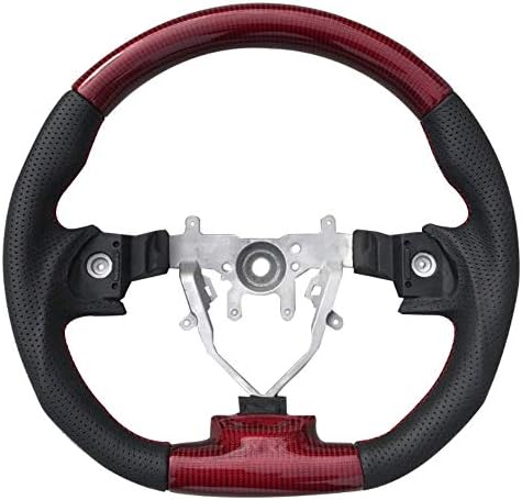 GOGOCARBON RED Carbon Fiber Steering Wheel I D-Shaped Sports Racing Replacement for Subaru IMPREZA WRX STI 2008-2014 OEM I Strong & Styling I Easy to Install I Designed to Fit Perfect I Size : 350mm