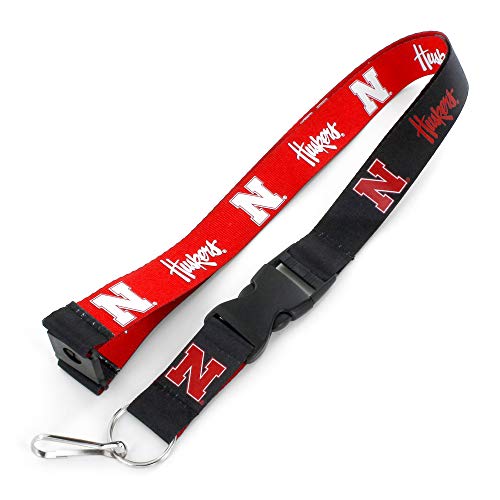 Cordon réversible Nebraska Cornhuskers aminco tour de cou porte-badge rouge