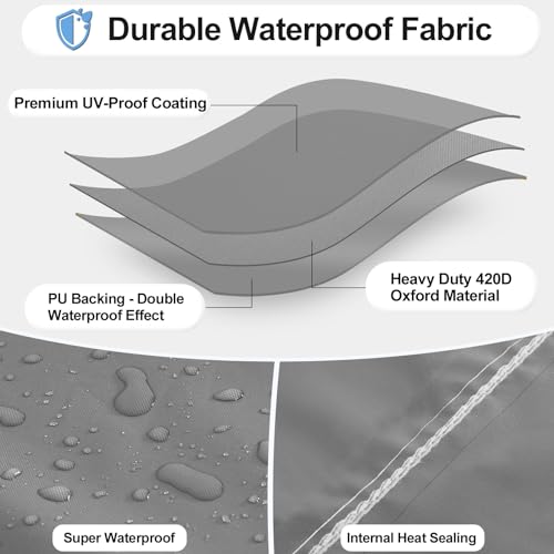 OutdoorLines Waterproof Outdoor Patio Heater Covers with Zipper and Storage Bag, Dust-proof UV-Resistant Windproof Propane Heavy Duty Heater Cover for Standing Heater, 1 Pack-89Hx33Dx19B inch Grey - Thumbnail 2