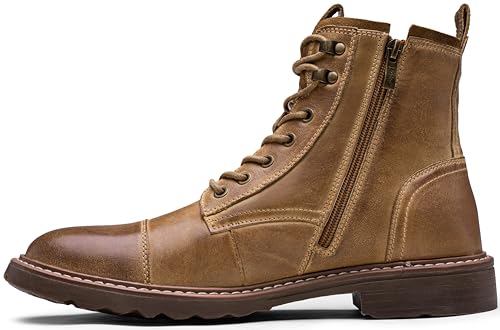 Image of Vostey Mens Boots Motorcycle Casual Boots for Men Zipper Fashion Chukka Boots Mens