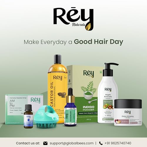 Image of Rey Naturals Hair Oil Combo - Cold Pressed Castor Oil, Virgin & Pure Coconut oil & Sweet Almond Oil For Hair, Skin & Face - 200ml Each | For Hair Growth, Hairfall Control, Eyebrow & Eyelashes