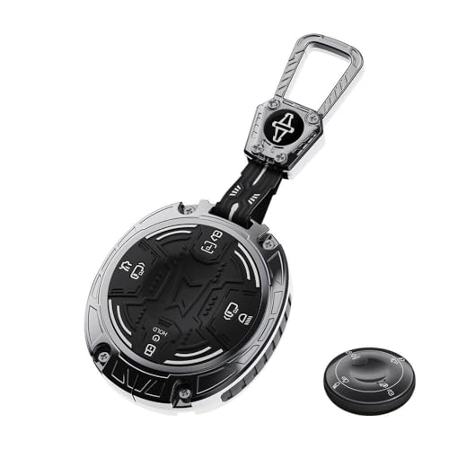 SPINFO­­™ Luxury Transformer Series Soft Silicone & Metal Key Cover Compatible with Tata Harrier EV smart Key. (Silver)