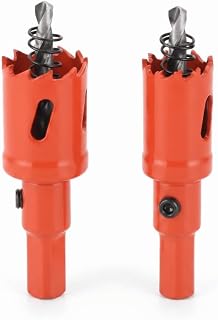 Bi-Metal Hole Saw Drill Bits, 2 Pcs, 45/64 in 18 mm | Clean Cut, Easy Chip Clearing, 0.98 in Cutting Depth, 3/8 in Shank, PVC Plastic Plasterboard, Not for Stone