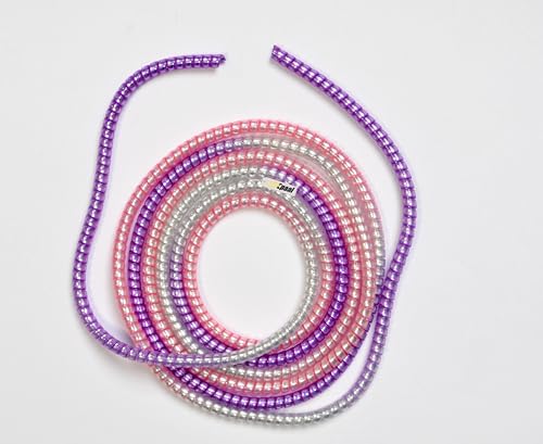 Image of J'TTON Spiral Metallic Color (2 Pcs) 1.2 Meters Each-Full Size Cable Cord Charger Protector Winder for iPhone & Android USB Charging Cables, Earphones, Lightning Cable (Multicolor)