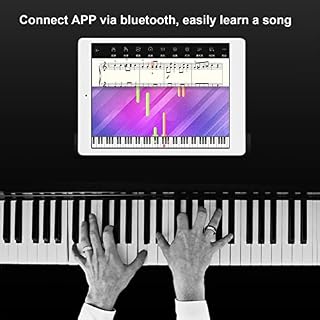 88 Touches Piano Numérique Lesté Hammber Action Clavier Électrique Piano Support Bluetooth MIDI Avec Support De Meubles, Triple Pédale, Tabouret for Débutants Et Professionnels (Color : White) - Les Beatles, Paul McCartney, John Lennon, RIngo Starr, George Harrison 88 Touches Piano Numérique Lesté Hammber Action Clavier Électrique Piano Support Bluetooth MIDI Avec Support De Meubles, Triple Pédale, Tabouret for Débutants Et Professionnels (Color : White) – Image 4