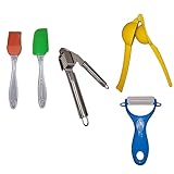 ALE-SHOP utensilios de cocina 1 paquete 5 productos prensa de ajo de acero inoxidable, picadora de...