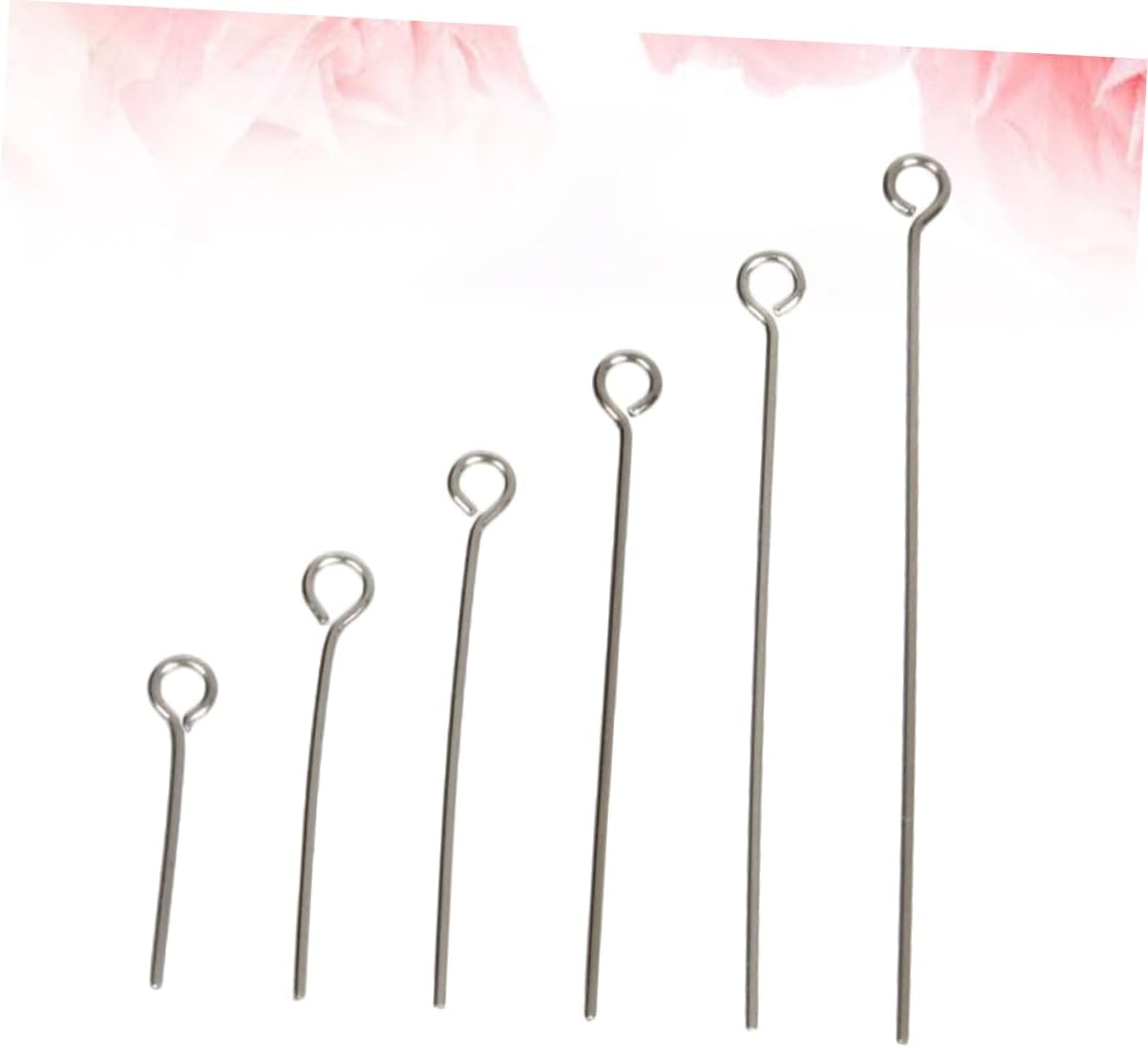 Artibetter 1200pcs Stainless Steel Jewelry Needle DIY Beading Needles Open Eye Pins for Jewelry Making Silver Wire Accessory Beads for Bracelets Craft Supply