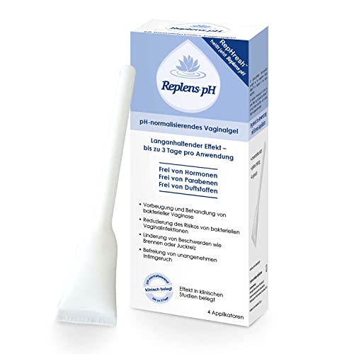 Replens™ pH Vaginalgel (4 vorgefüllte Applikatoren) zur Normalisierung des vaginalen pH-Wertes bei Scheideninfektionen, mit 3-Tages-Effekt