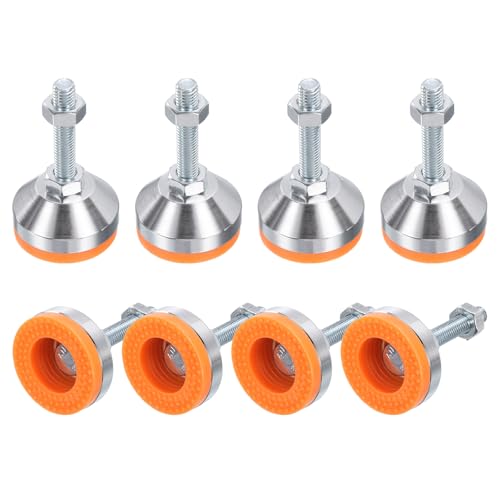 QUARKZMAN 8 patas de nivelación ajustables para cargas pesadas, base de 50 mm de diámetro, rosca M10 x 50 mm, patas de nivelación de muebles antideslizantes que absorben los golpes, para banco de