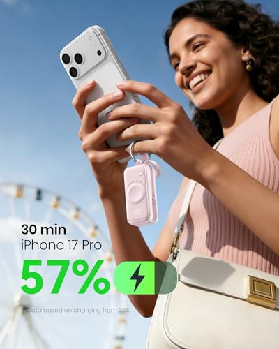 Image of INIU 3-in-1 Portable Charger, 5000mAh Power Bank with Watch Charger & Built-in Cable, Compact 20W Fast Charging Battery Pack, Key Chain & Travel Essential for iPhone 16 15, Apple Watch, AirPods, etc