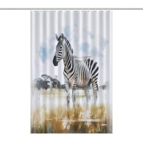 Rideau de douche zèbre lavable 100% polyester pour baignoire 122x183cm