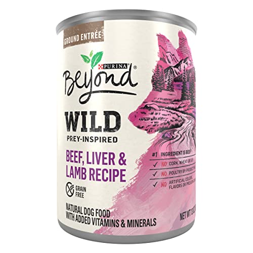 Purina Beyond High Protein, Grain Free, Natural Pate Wet Dog Food, WILD Beef, Liver & Lamb Recipe - (12) 13 oz. Cans