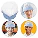 Hemobllo Fashion Chef Hat with Fine Mesh, Adjustable Light Blue Brim, Breathable and Dustproof Cooking Cap for Men and Women, Kitchen and Restaurant Workwear