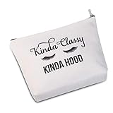 Kinda Classy Kinda Hood Makeup Bag Cosmetic Bag Makeup Bag Gift For Women (Kinda Classy Kinda Hood)