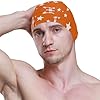 Cartoon Orange Checkered Plaid Star adult swim for Unisex Adults Short Hair waterproof large swim for women Hair Protection and Drag Reduction gorra para nadar de mujer #4