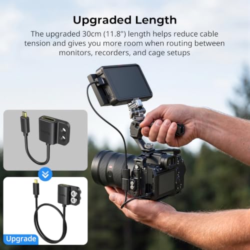 Image of SMALLRIG Data Cable Ultra-Slim 4K 60Hz Micro HDMI to Full-Size HDMI Adapter Cable with Two 1 /4 inch-20 Screws for Camera Cage L-Bracket, for Sony A7R IV A7III for Fujifilm X-T3-6125