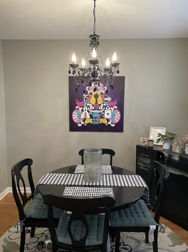 Image of The Original Gypsy 5-Light Flush Mount Crystal Chandelier, Black