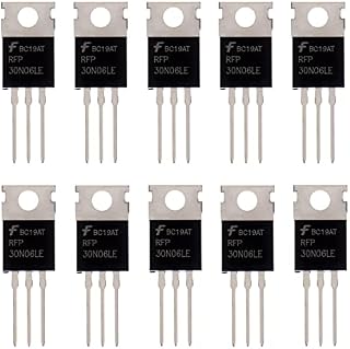 BOJACK RFP30N06LE MOSFET 30 A 60 V RFP30N06LE N-Channel MOSFET Transistor ESD Rated TO-220 (Pack of 10 Pcs)